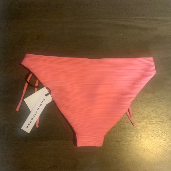 New Robin Piccone Lily Tie Bikini Bottoms 190763 Pink Lemonade Medium - Picture 5 of 14